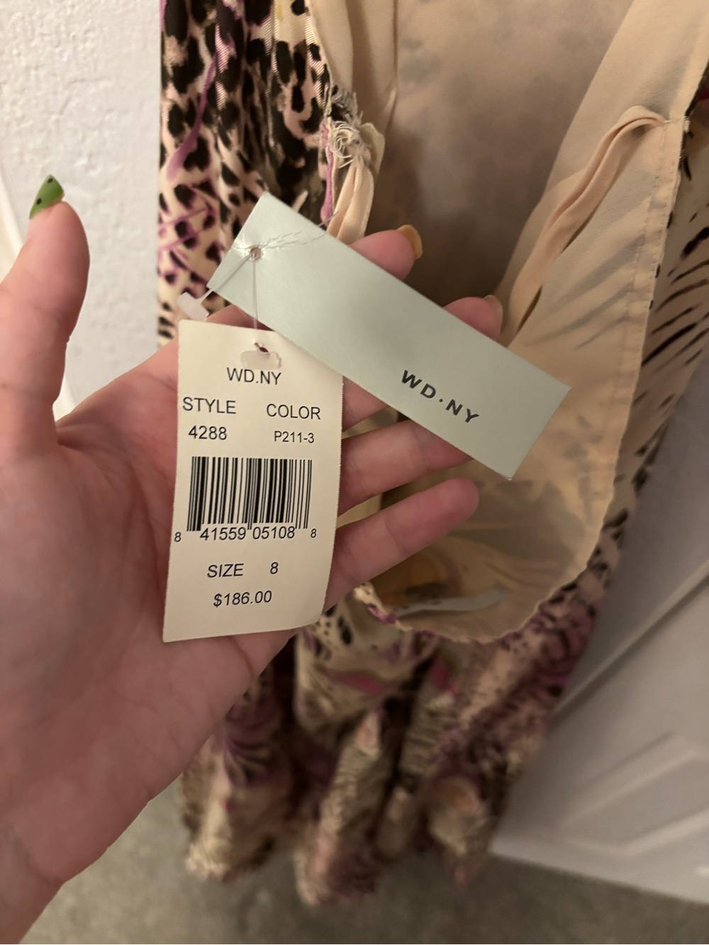 NWT Vintage Y2K 100% Silk Beaded Halter neck Maxi Dress Animal Print Size 8 - Picture 6 of 6